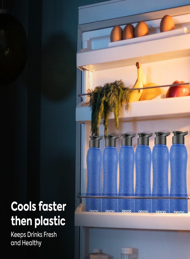 PEXPO Bistro Pro ISI Certified Stainless Steel Fridge Cooling/Sports Sipper Water Bottle 1 Litre, Blue|Single Wall | Home, Office, Gym, School, Yoga, Trekking, Men, Women & Kids | RCB Edition - Image 4